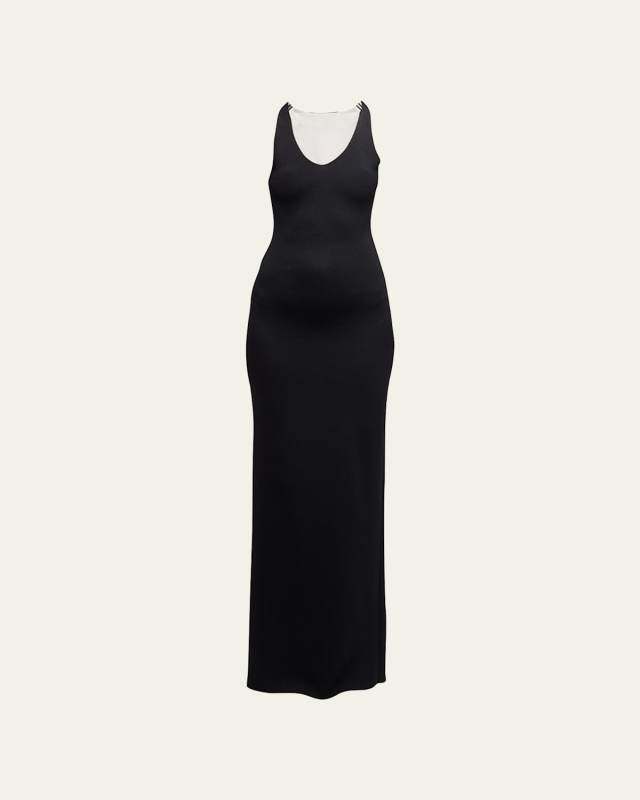 Reversible Scoop-Neck Knit Dress with Hardware Detail