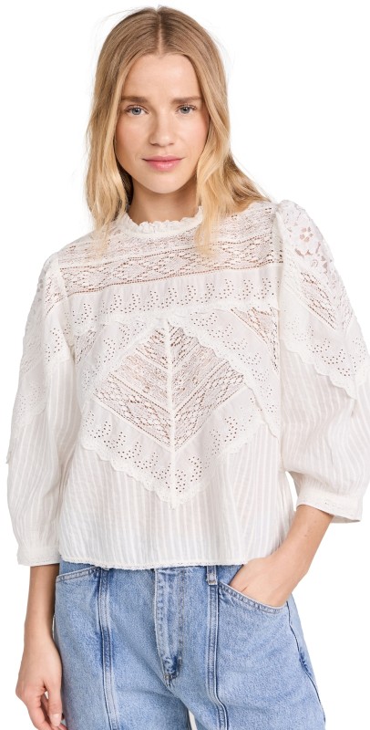 THE GREAT. The Verona Top White