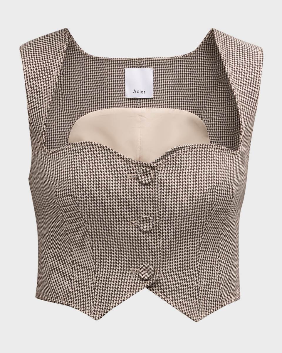 Barcroft Houndstooth Cropped Vest