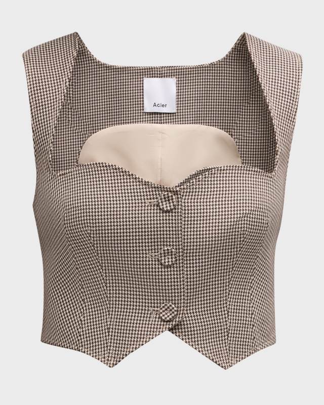 Barcroft Houndstooth Cropped Vest