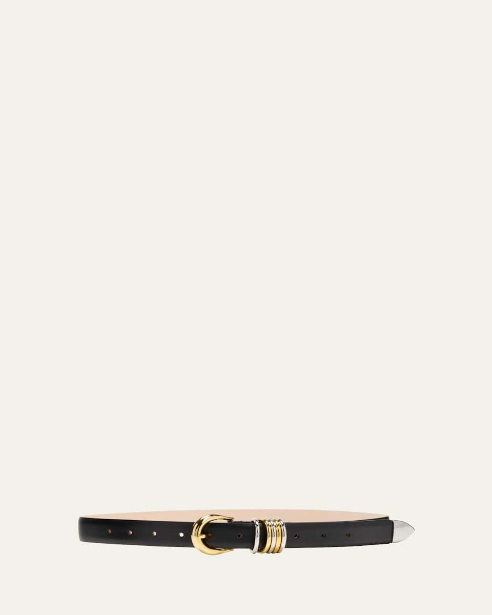 Hollyhock Mix Metal Leather Belt