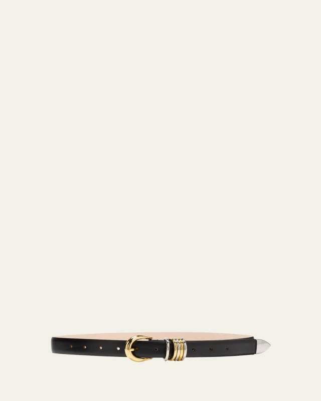 Hollyhock Mix Metal Leather Belt