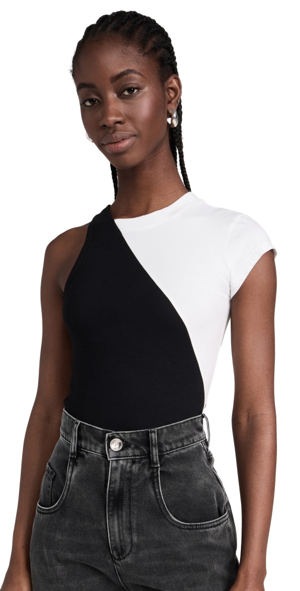 MM6aisonargiela Short Sleeve Top Black/Off White
