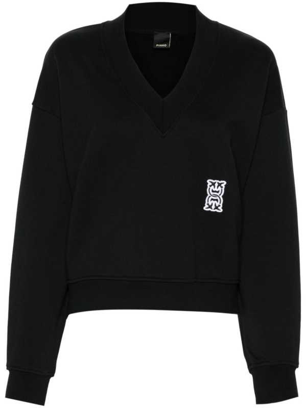 V-neck cotton sweatshirt