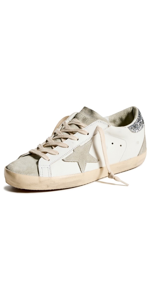 Golden Goose Super Star Spur Glitter Heel Sneakers White/Ice/Silver