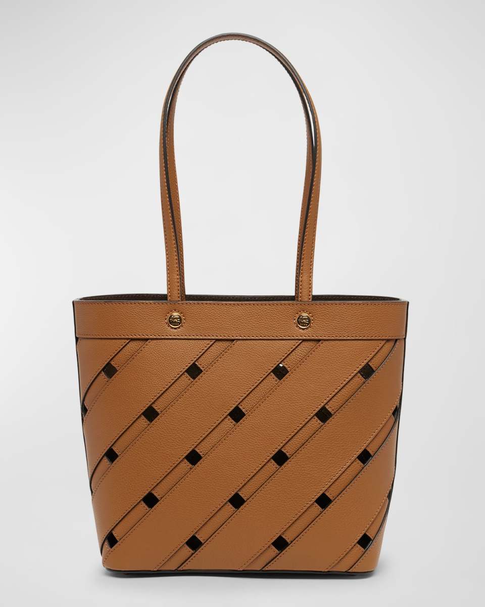 Lasercut Leather Shopping Tote Bag