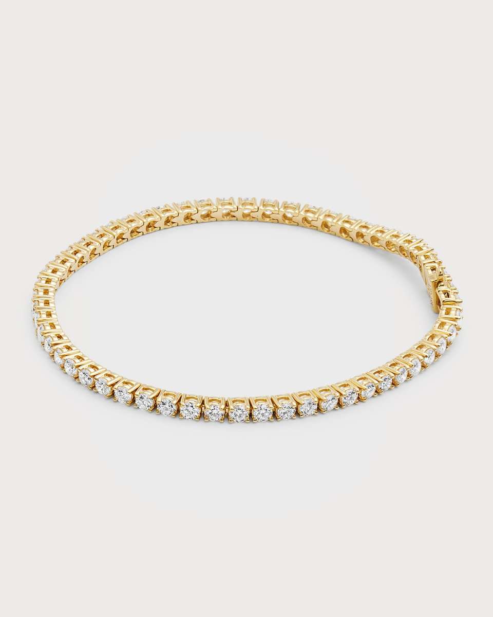 18K Yellow Gold GH/SI Diamond 4-Prong Bracelet, 7"L, 4.48tcw