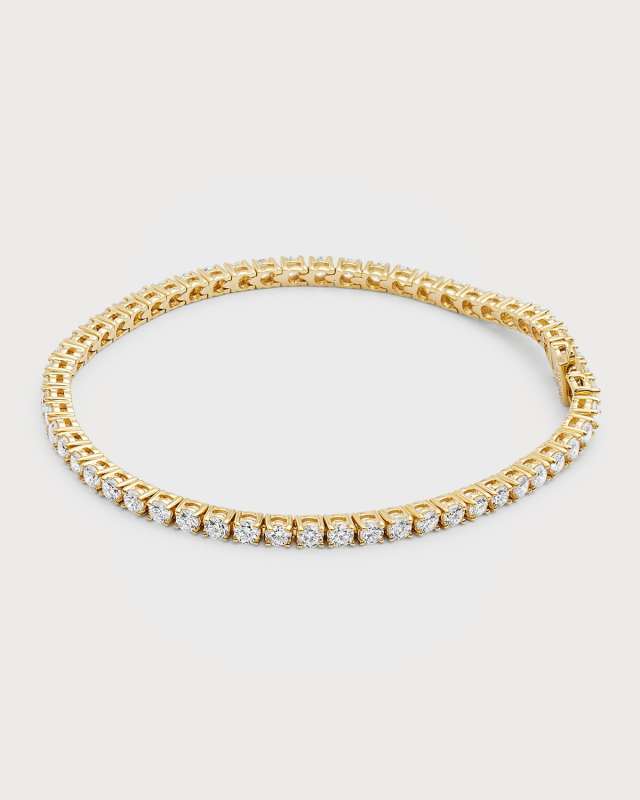 18K Yellow Gold GH/SI Diamond 4-Prong Bracelet, 7"L, 4.48tcw