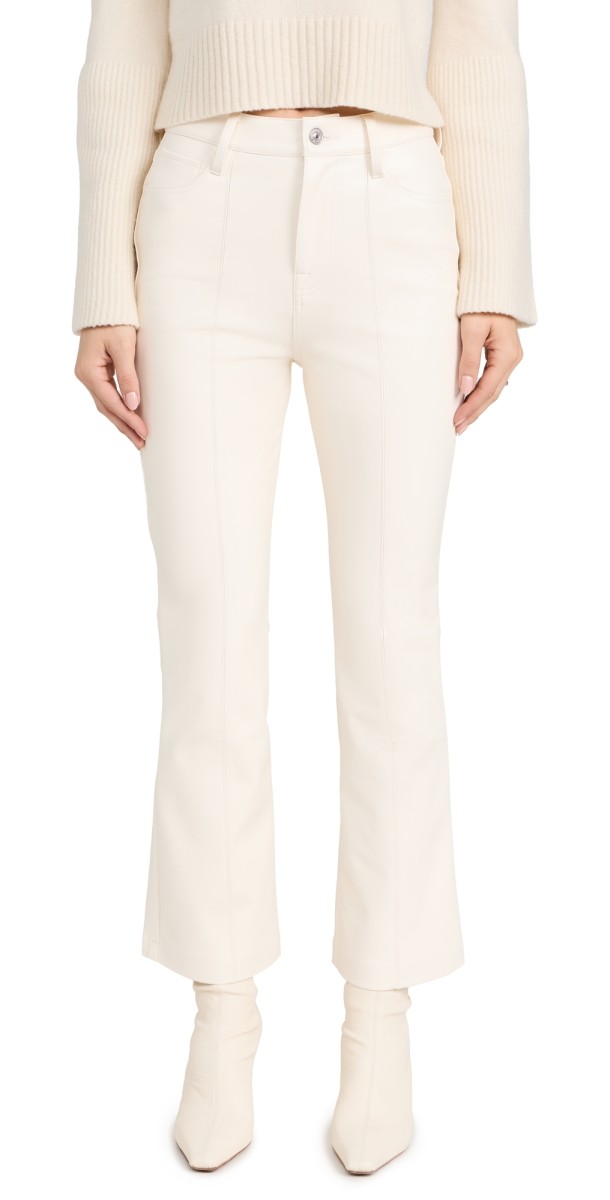 7 For All Mankind High Waist Slim Kick Pants Cream