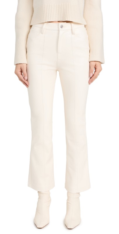 7 For All Mankind High Waist Slim Kick Pants Cream