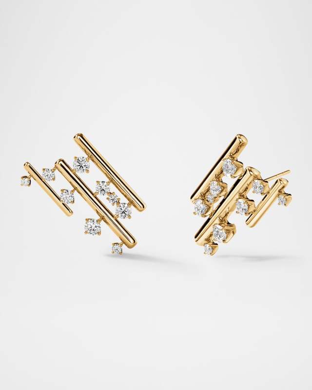 Barre 18K Yellow Gold Multi-Row Climber Earrings