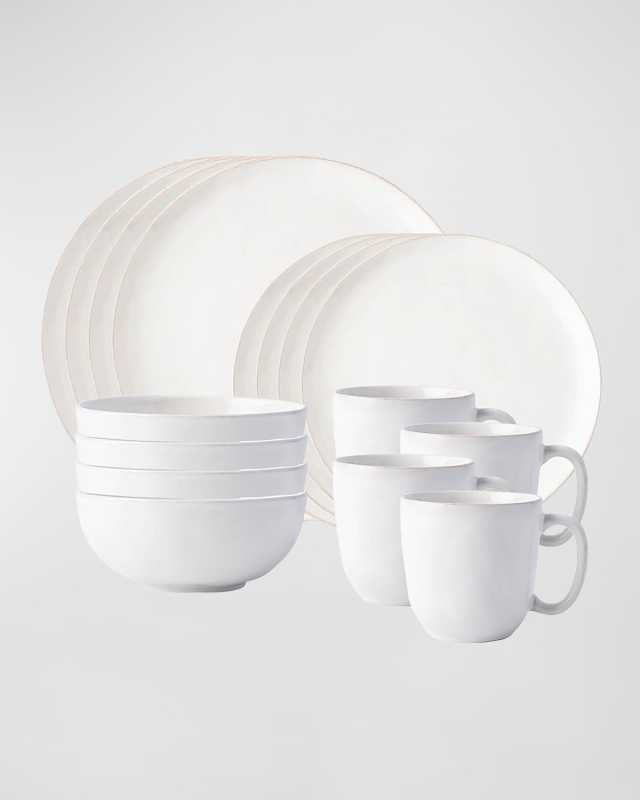 Puro Coupe 16-Piece Place Setting - Whitewash