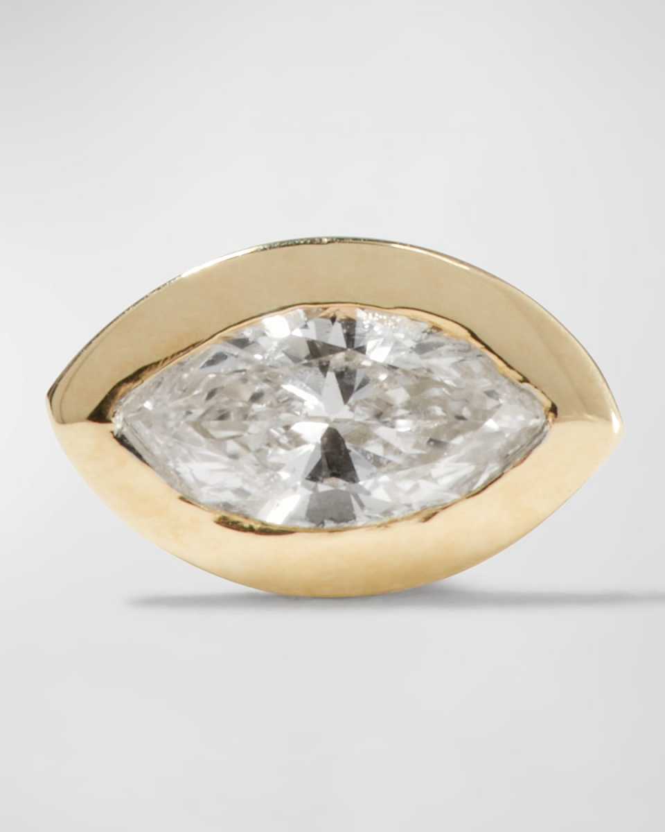 14k Diamond Marquise Single Stud Earring