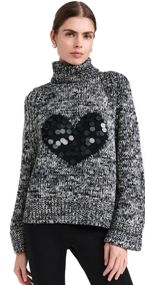 Goldbergh Aimee Long Sleeve Knit Sweater Black/Cream