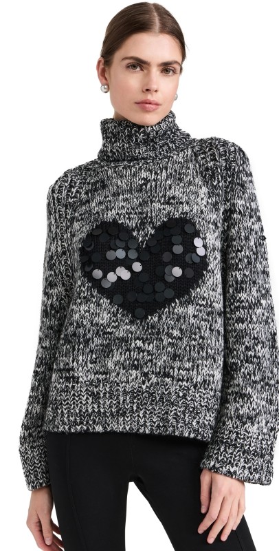 Goldbergh Aimee Long Sleeve Knit Sweater Black/Cream