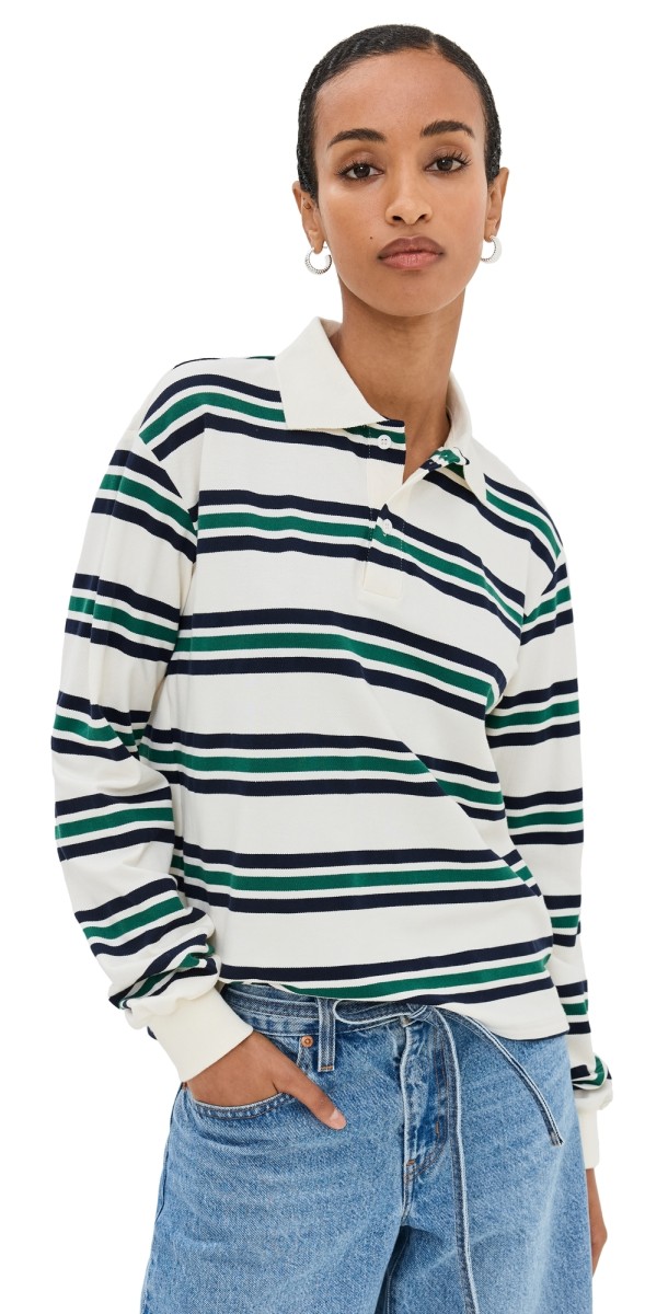Lioness Leisure Long Sleeve Polo Chocolate Multi