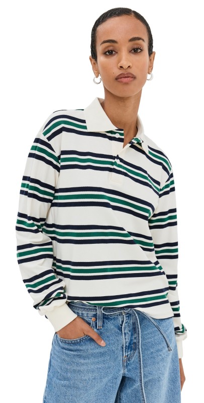 Lioness Leisure Long Sleeve Polo Chocolate Multi
