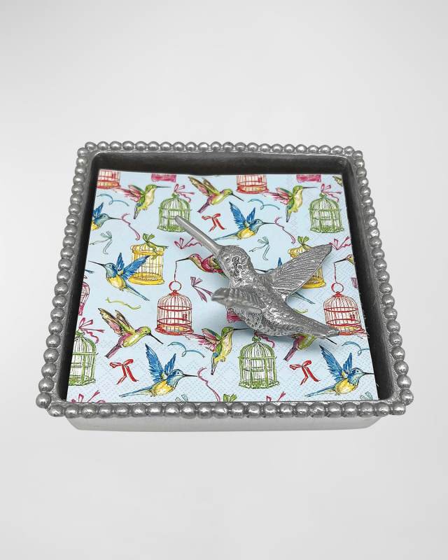 Hummingbird Beaded Napkin Box