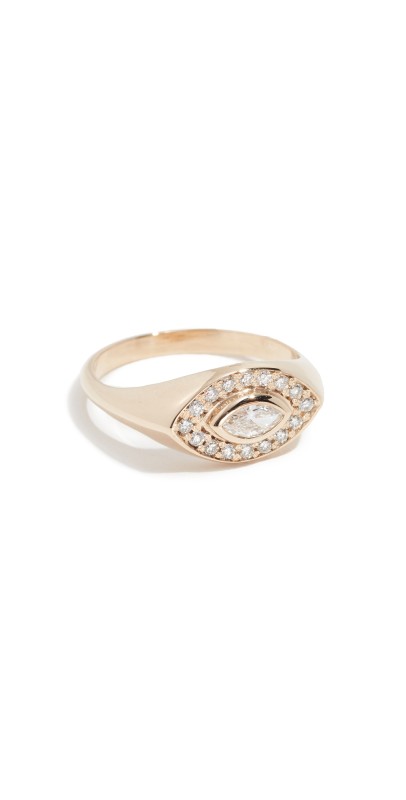 Zoe Chicco 14k Marquis Signet Ring Yellow Gold
