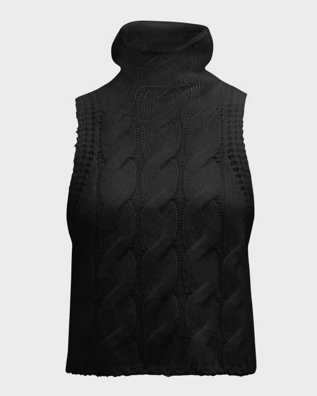 Saige B Cashmere Sleeveless Turtleneck Sweater