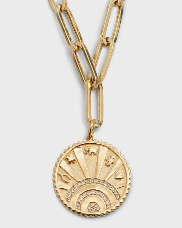 Coin with Rays on Paperclip Chain
