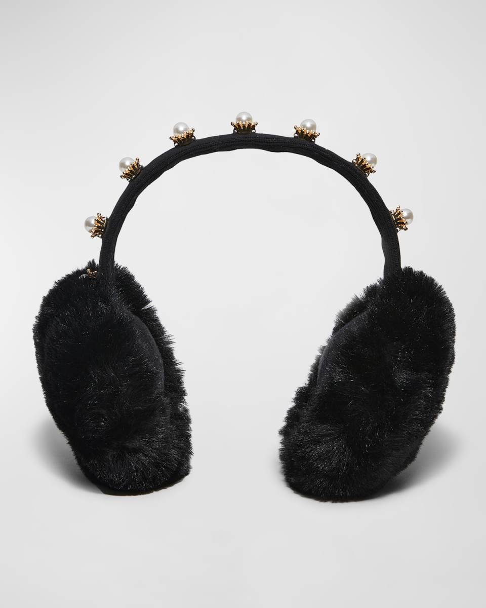 Pearly Starburst Faux-Fur Earmuffs