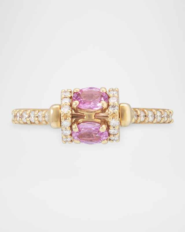 Procida Ring in 18K Yellow Gold with Pink Sapphires and Diamonds