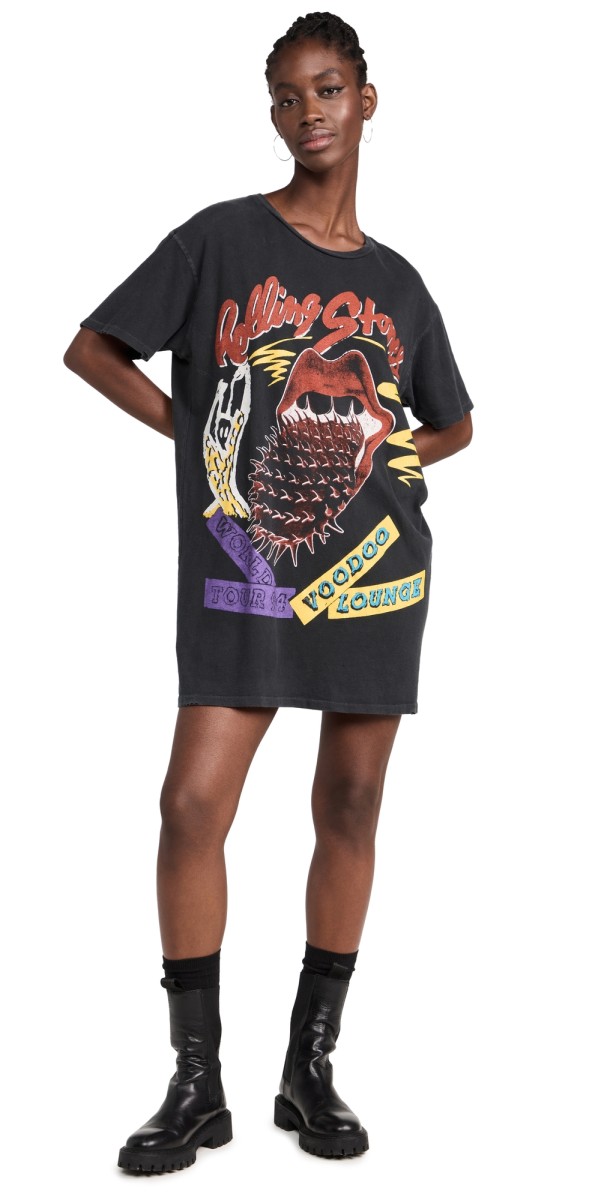 MADEWORN ROCK Rollingtones Tee Dress Coal