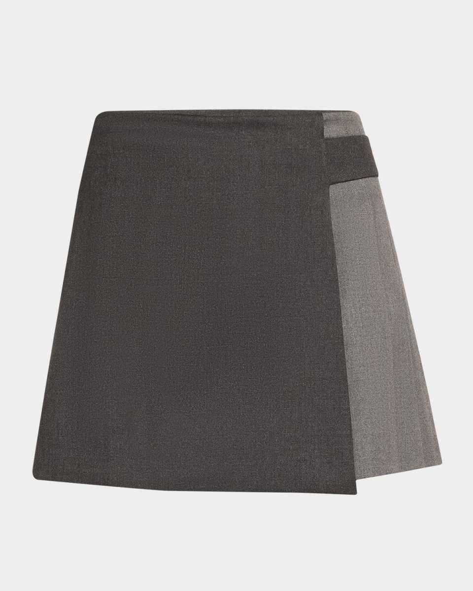 Toni Asymmetric Pleated Mini Skirt
