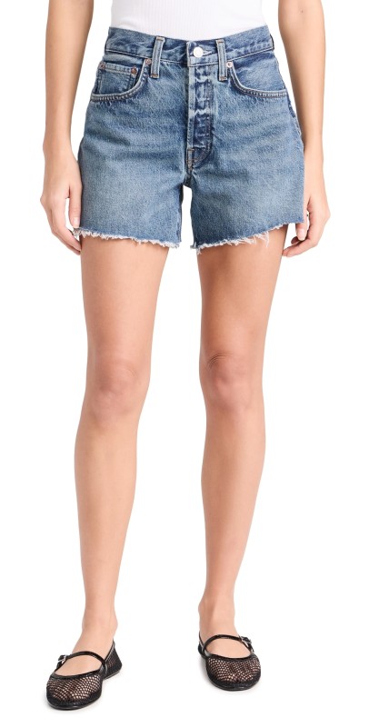 AGOLDE Parker Long Short: Vintage Cut Off Shorts Ruin