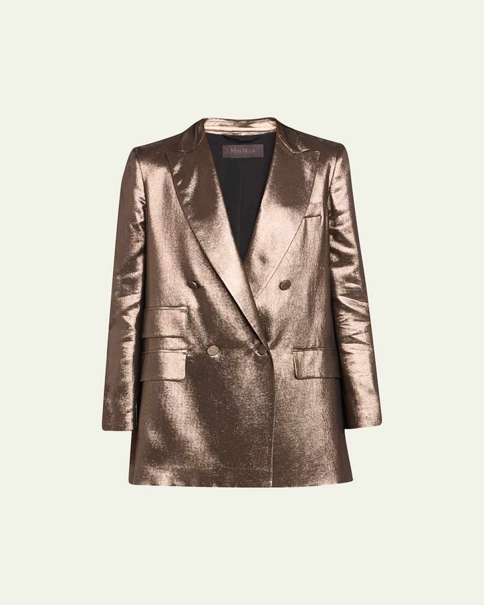 Edro Metallic Silk Blazer Jacket