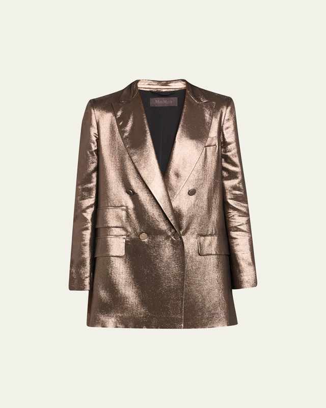 Edro Metallic Silk Blazer Jacket