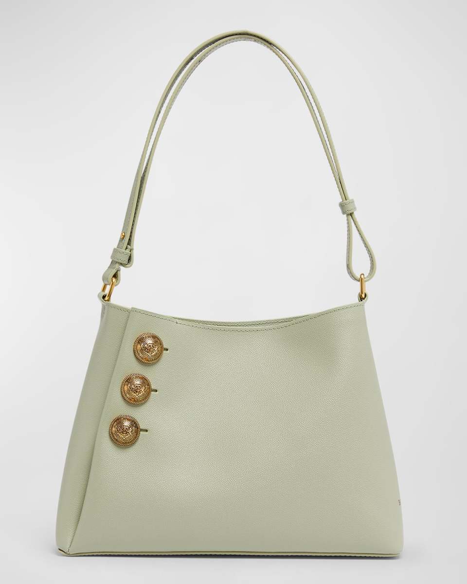 Embleme Shoulder Bag in Grained Leather