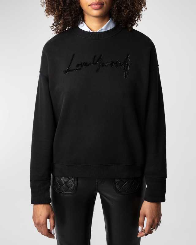 Oscar Love Yourself Strass-Embellished Sweatshirt