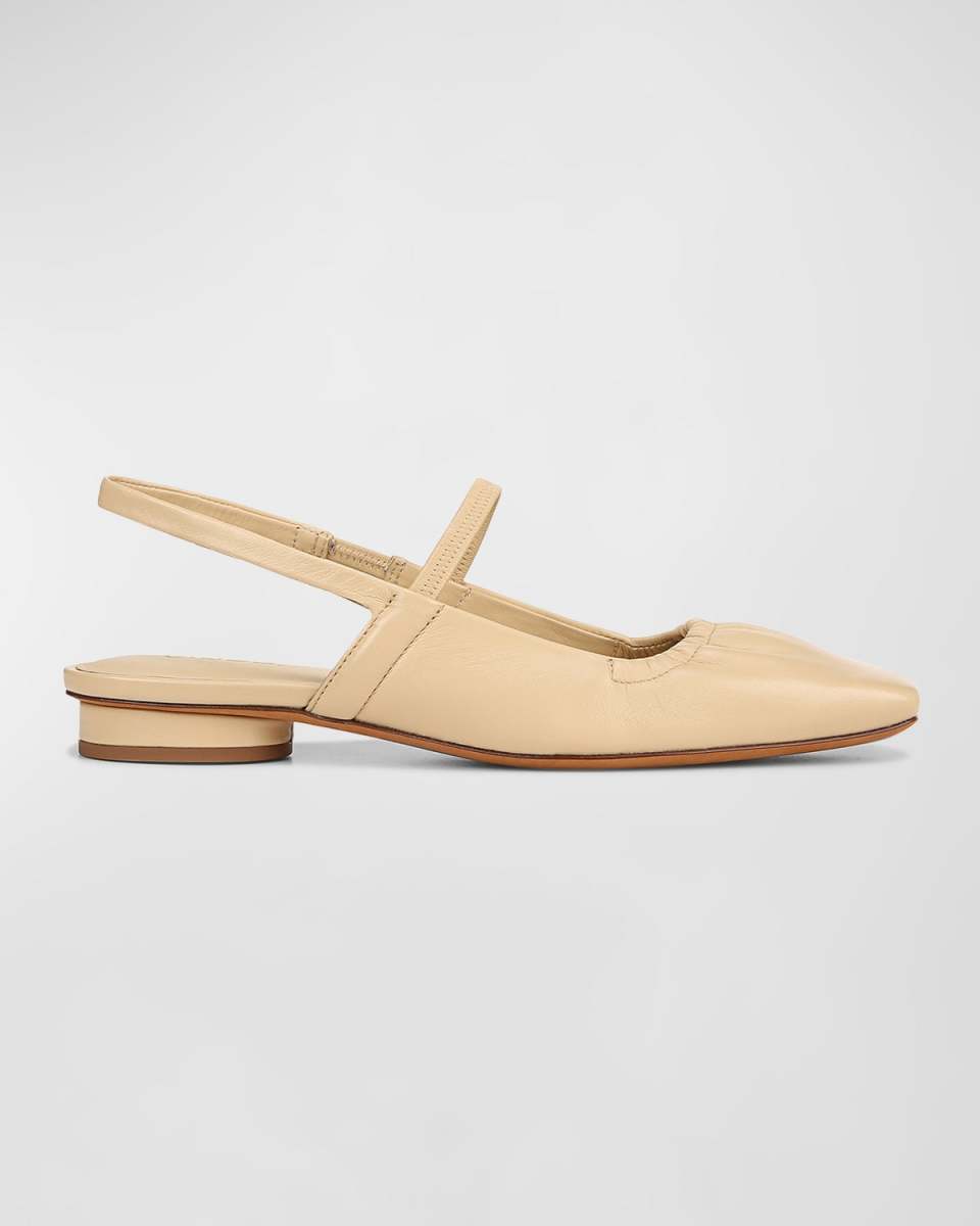 Venice Leather Slingback Ballerina Flats