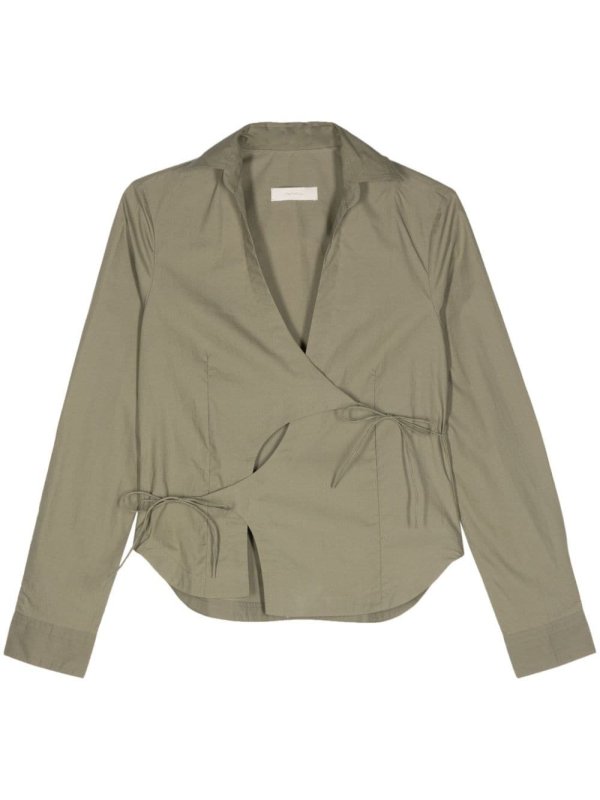 tied cut out-detailed shirt