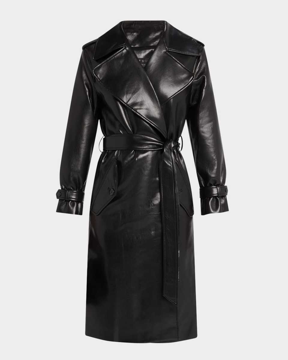 Nevada Vegan Leather Trench Coat
