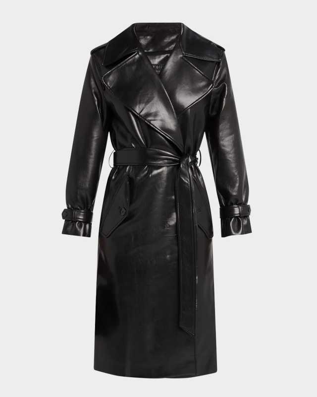 Nevada Vegan Leather Trench Coat