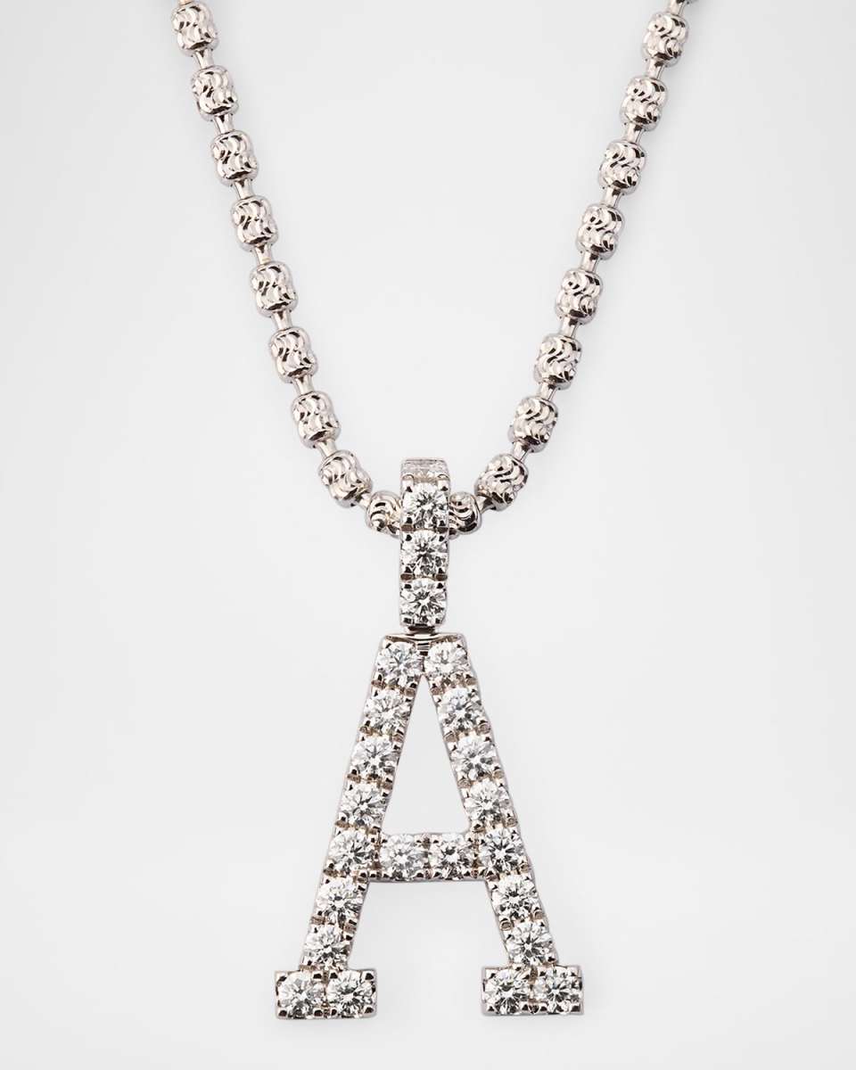 18K White Gold Large Diamond A Necklace, 2.63tcw/18"