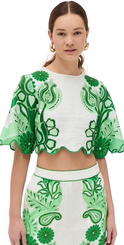 FARM Rio Color Festival Green Blouse Color Festival Green