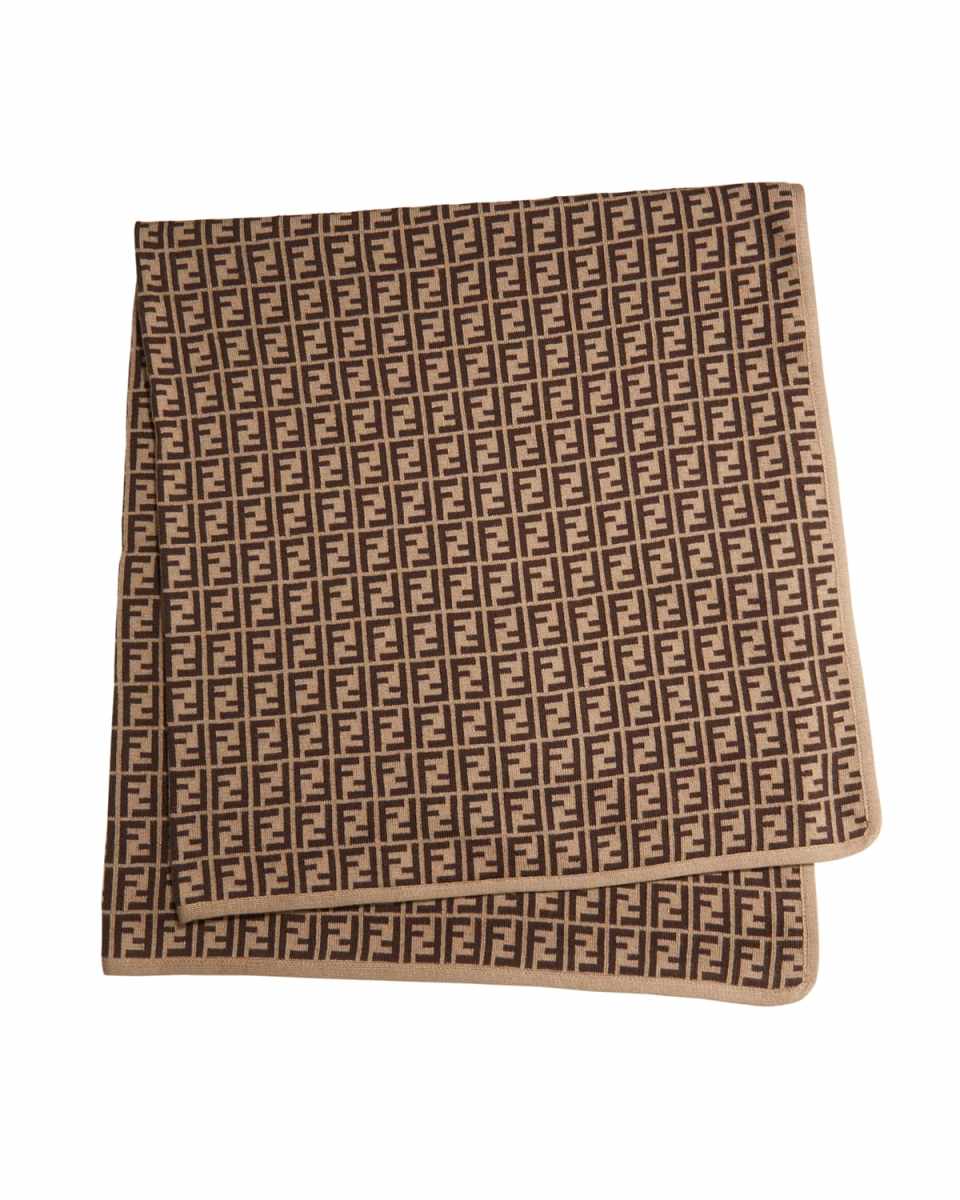 Allover FF Logo Jacquard Baby Blanket
