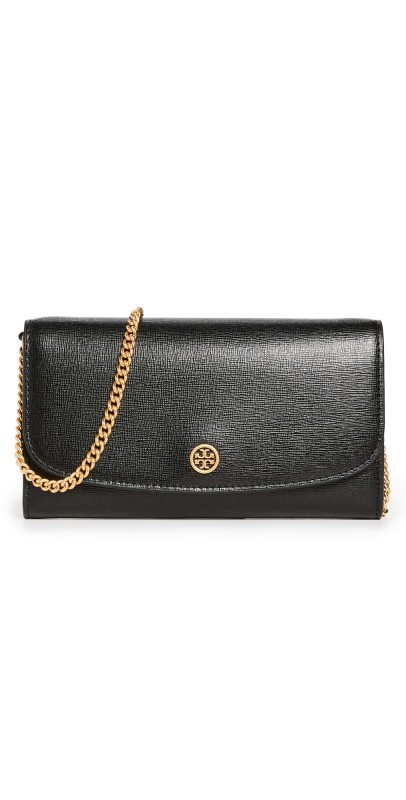 Tory Burch Robinson Chain Wallet Black