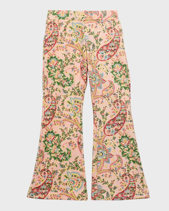 Girl's Paisley-Print Bootcut Trousers, Size 4-10