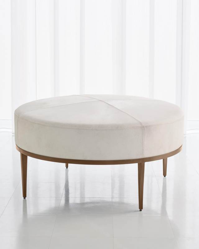 Hair on Hide Urban Ottoman, 42"