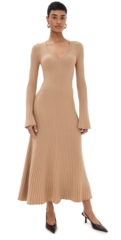 PAIGE Bel Dress Dark Camel
