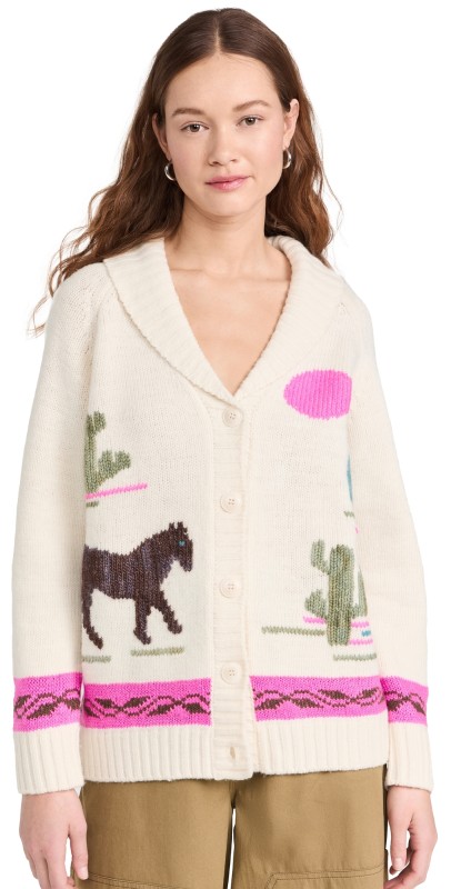 Sea Annette Intarsiaong Sleeve Cardigan Cream