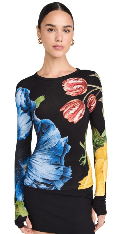 alice + olivia Delaina Top Le Parisien Black