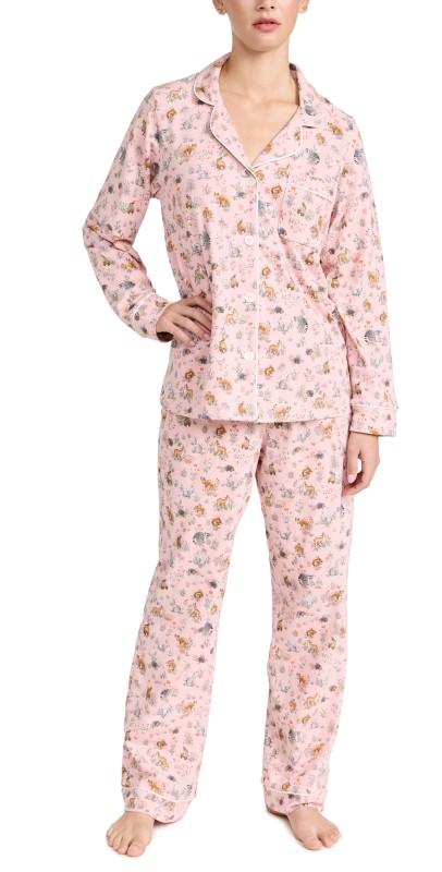 BedHead PJs Long Sleeve Classic Knit PJ Set Forest Friends