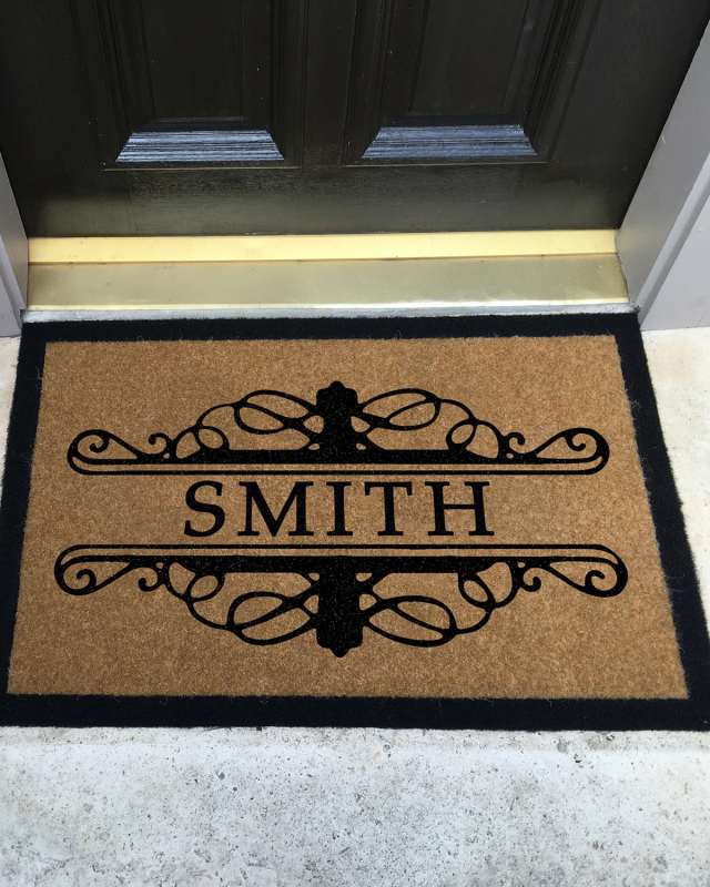 2 X 3 Natural Custom Baldwin Monogrammed DoorRug