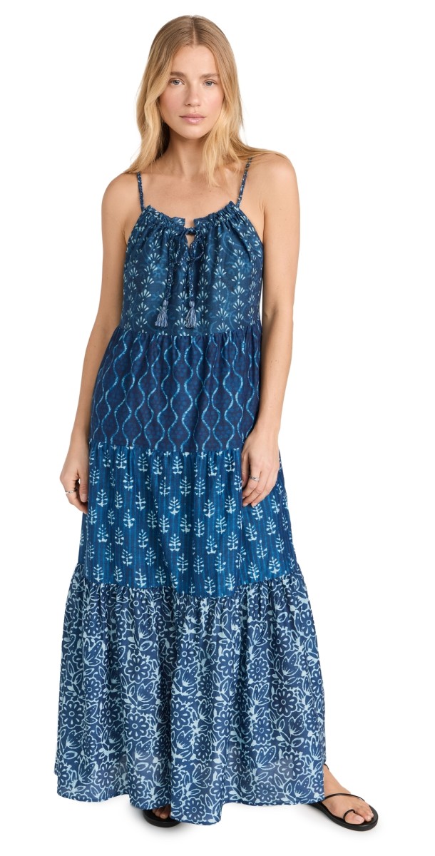 Faherty Sun Chaser Maxi Dress Sunburst Maxi Print